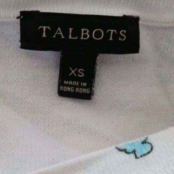 Talbots tropical beach ocean button down super soft cardigan Sz XS NWOT - Picture 5 of 5